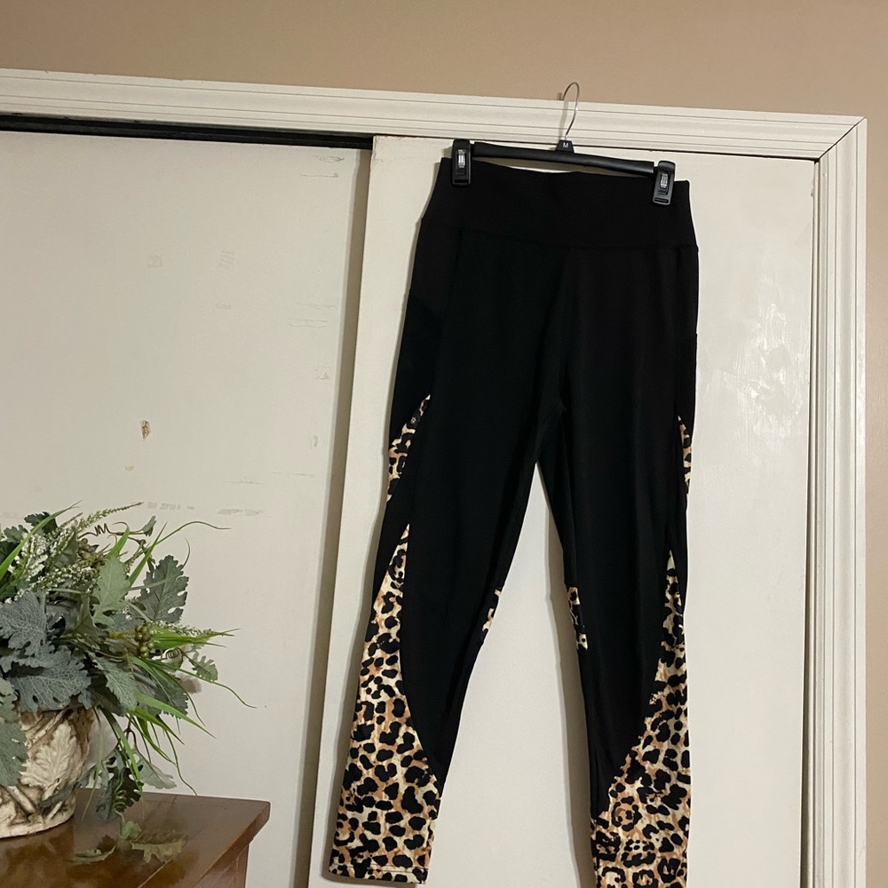 Leopard Print Black Leggings